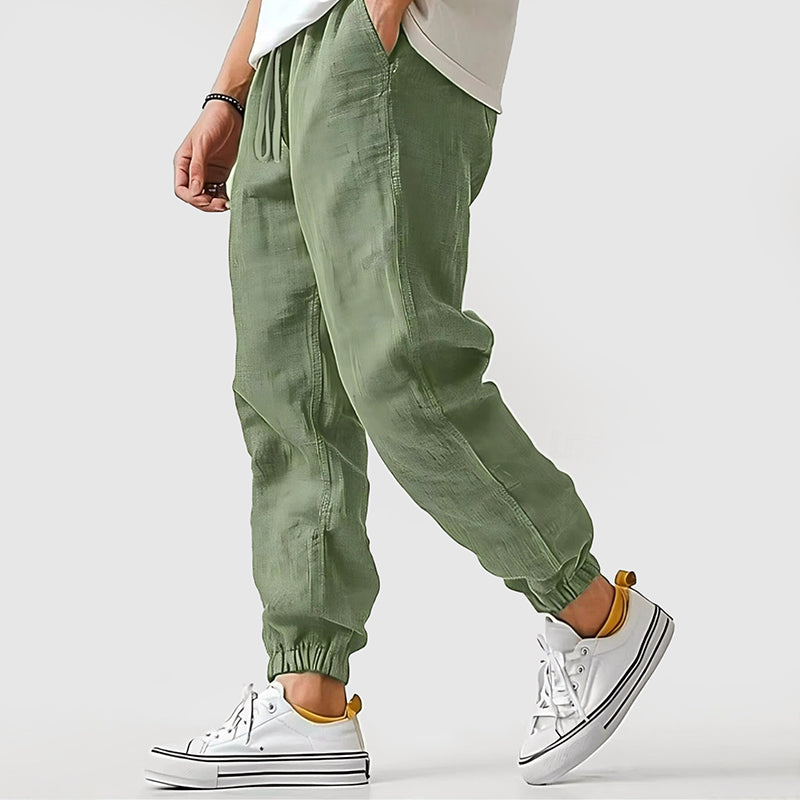 Callan - Men's Linen-Look Drawstring Jogger Pants