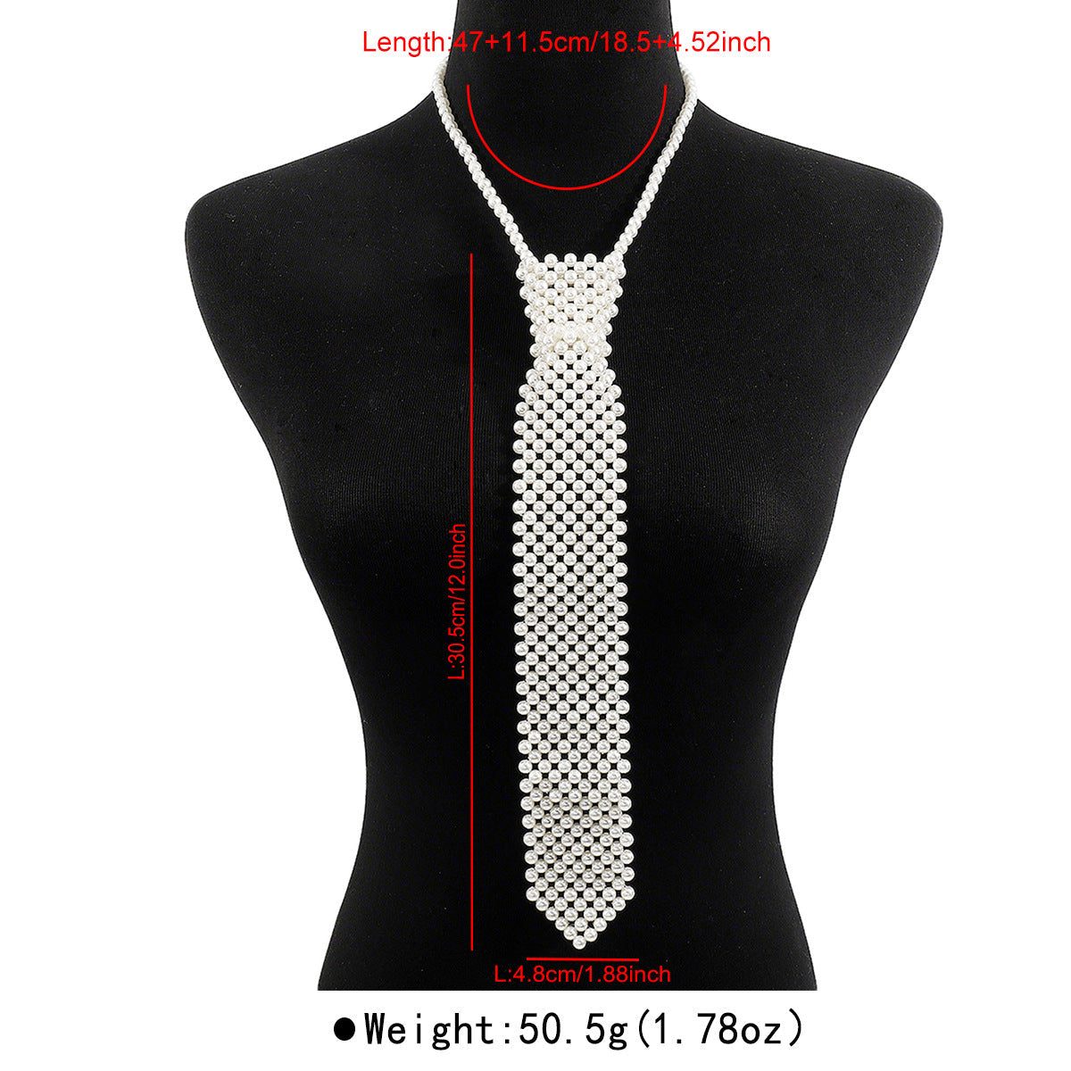 Chloe - Women's Beaded Pearl Necktie Necklace