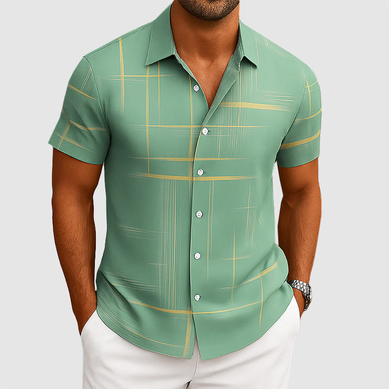 Christopher - Men’s Silk-Feel Patterned Button-Up Shirt
