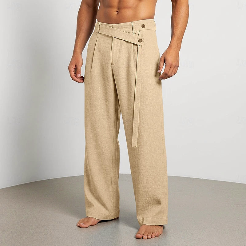Elliot - Men's Linen Wrap Waist Lounge Pants