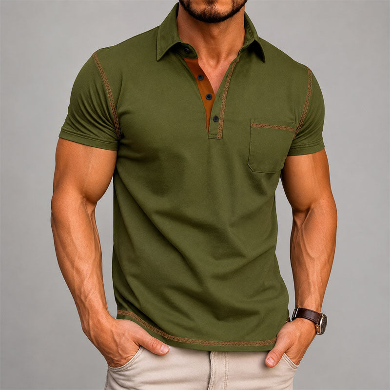 Garrett - Men's Contrast Trim Polo Shirt