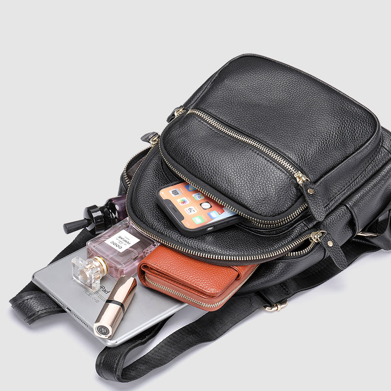 Hazel - Women's Genuine Leather Dome Backpack