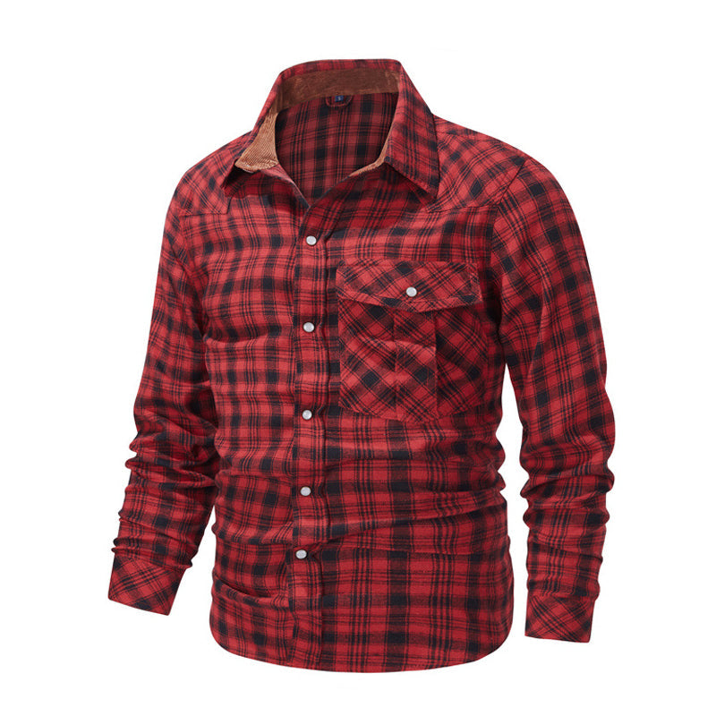 Long Sleeve Lumberjack Flannel Shirt for Men