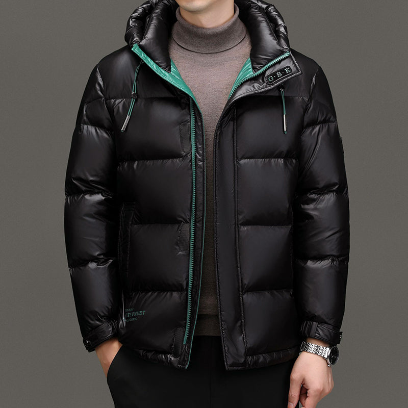 Men’s Puffer Jacket with Weather-Resistant Shell and Down Filling