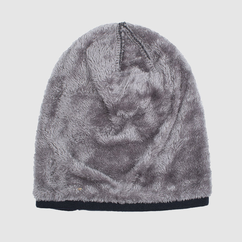 Men’s Textured Knit Beanie with Fleece Lining