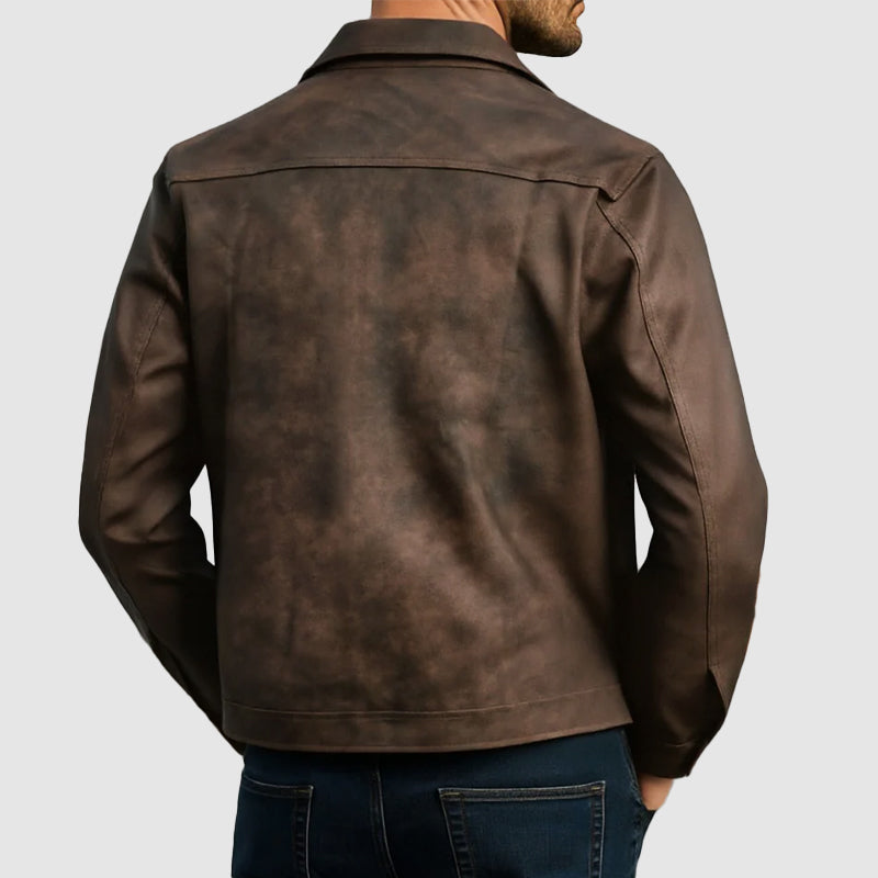Men’s Tailored Faux Leather Biker Jacket