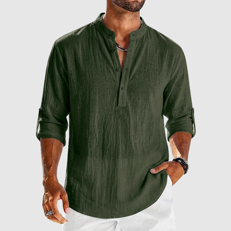 Oscar - Men’s Linen Lightweight Henley Shirt