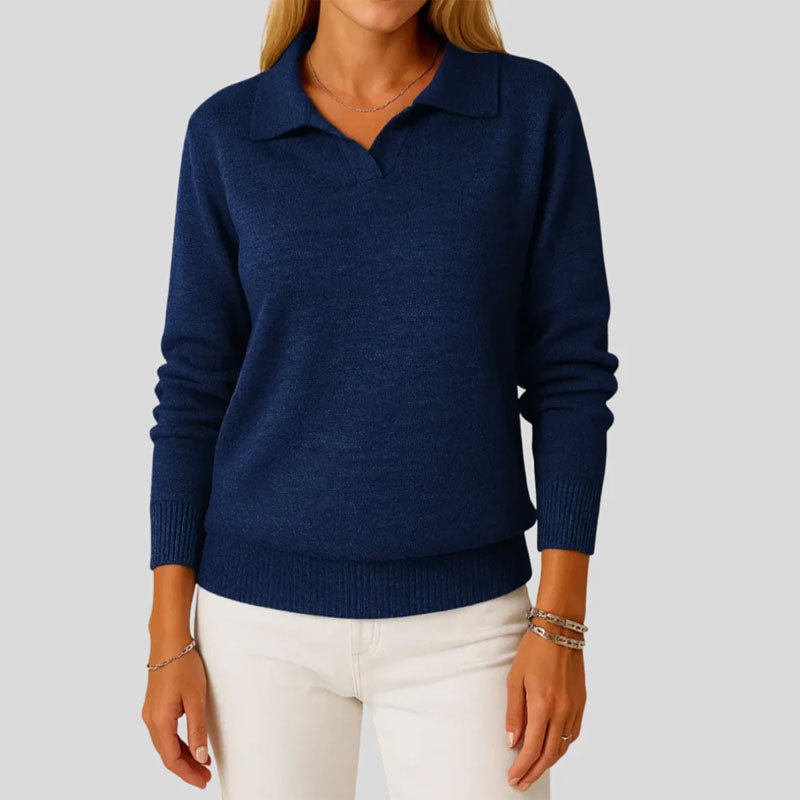 Sofia Amoretti Knit Sweater with Polo Collar