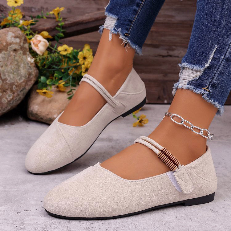 Valentina Rossi Suede Mary Jane Flats