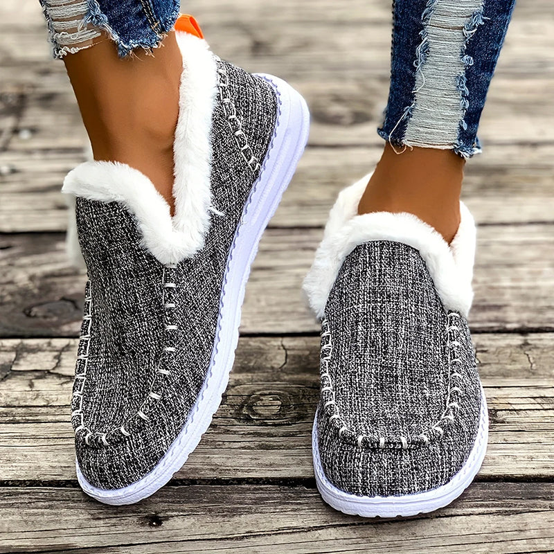 Women's Slip-On Winter Shoes with Faux Fur Lining