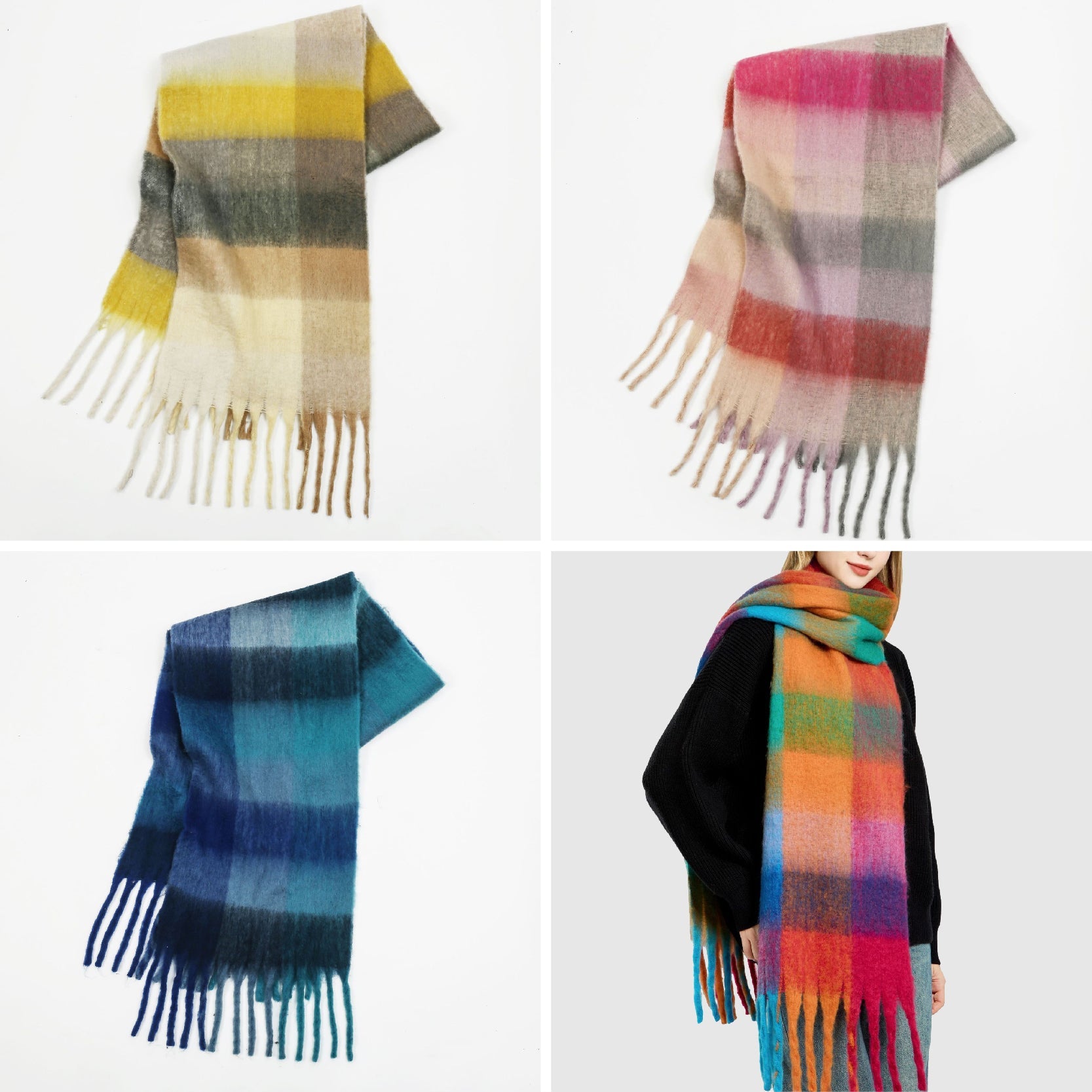 Avellino Rainbow Cascade Scarf