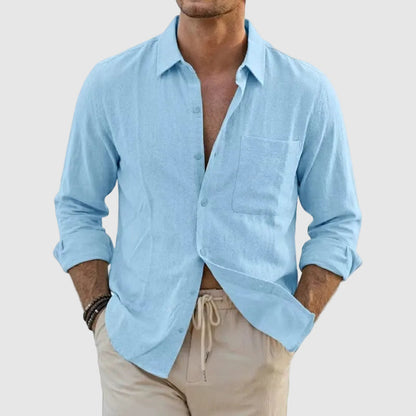 Aaron - Men’s Button-Up Casual Linen Shirt