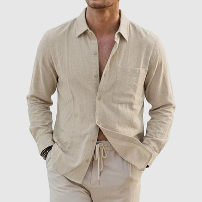 Aaron - Men’s Button-Up Casual Linen Shirt