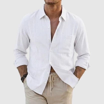 Aaron - Men’s Button-Up Casual Linen Shirt