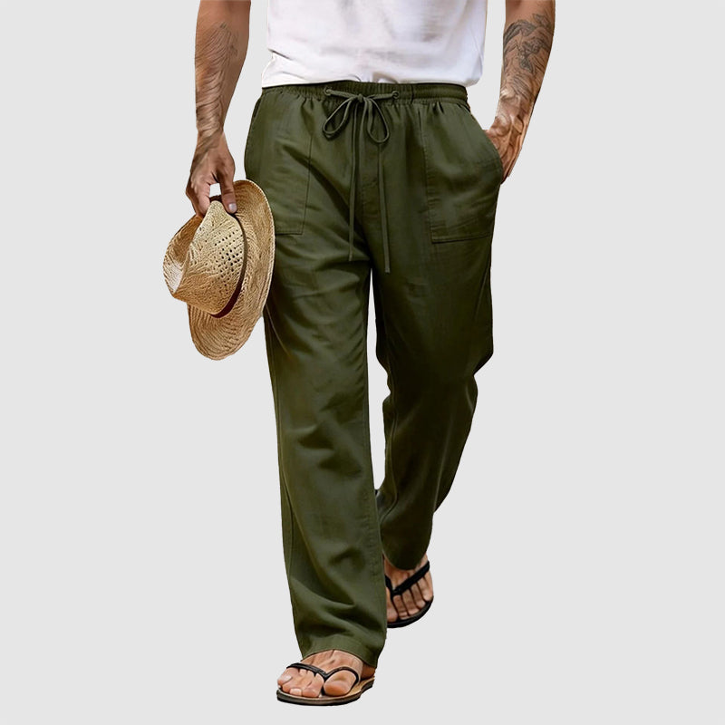 Adrian - Men's Lightweight Linen Drawstring Pants