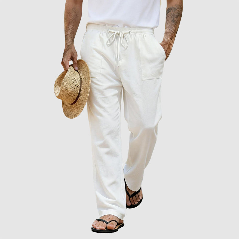 Adrian - Men's Lightweight Linen Drawstring Pants