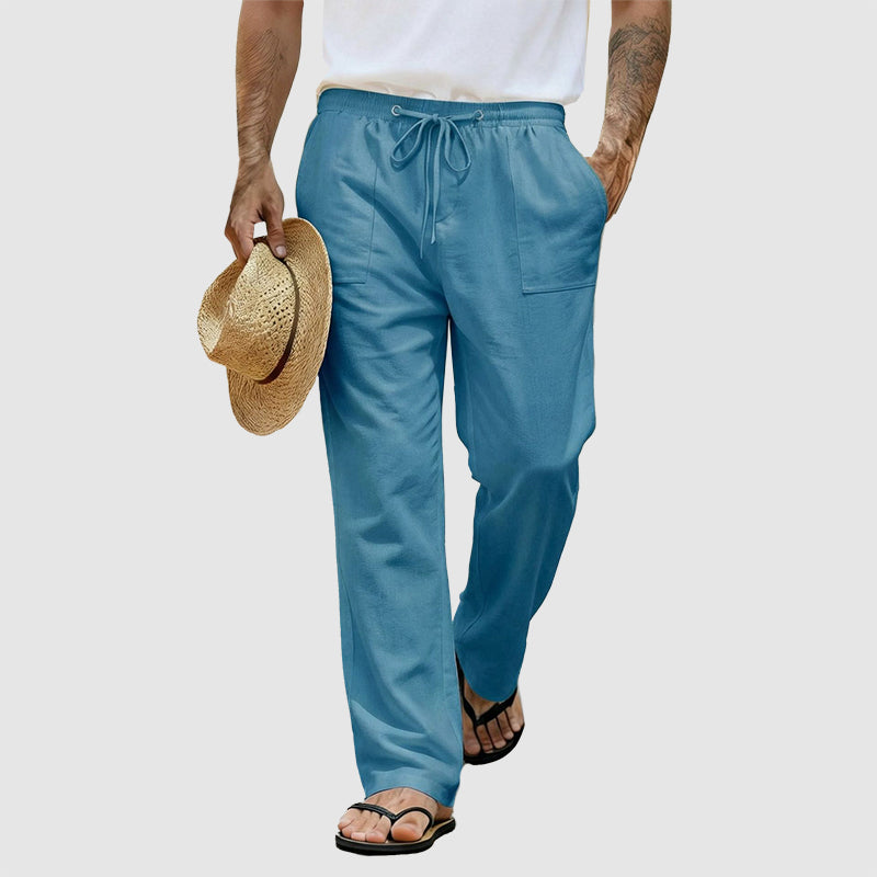 Adrian - Men's Lightweight Linen Drawstring Pants