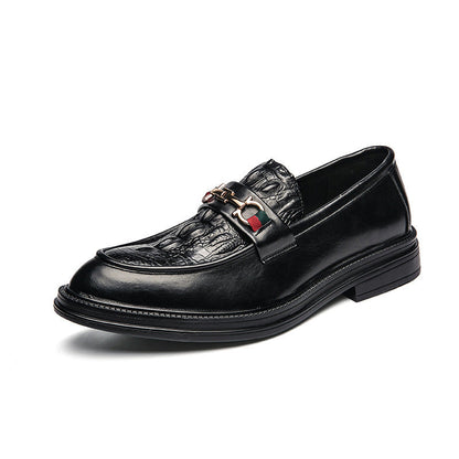 Alessandro Veneti Embossed Leather Loafers