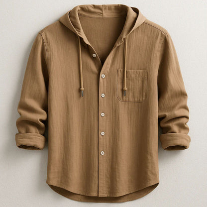 Alessandro Veneti Hooded Button-Up Shirt