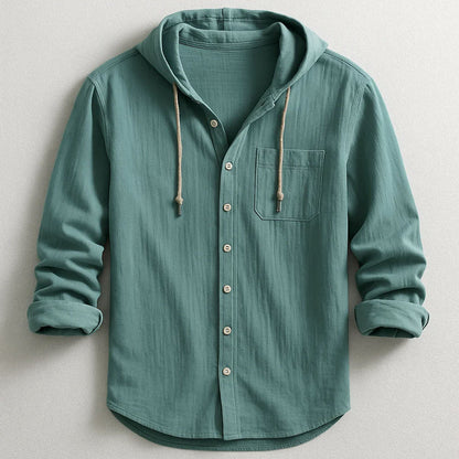 Alessandro Veneti Hooded Button-Up Shirt