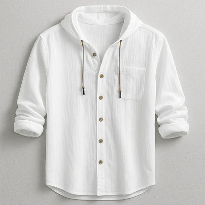 Alessandro Veneti Hooded Button-Up Shirt