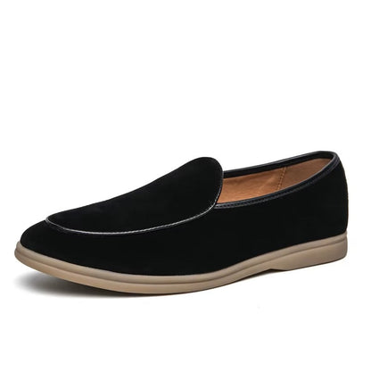 Alessandro Veneti Minimal Suede Slip-On Loafers