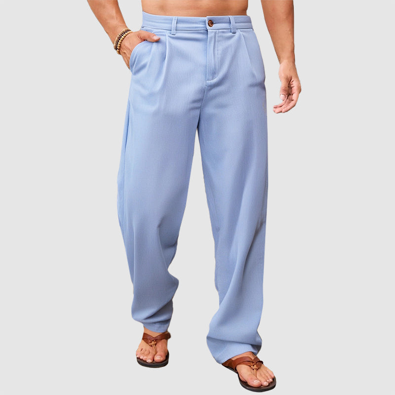 Ashton - Men's Linen Pleated Relaxed Fit Pants