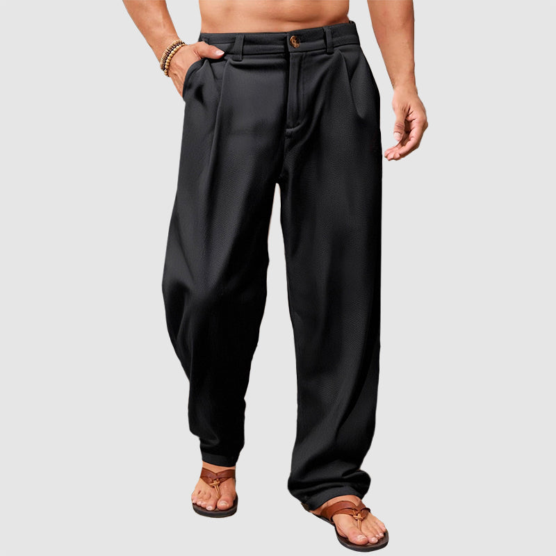 Ashton - Men's Linen Pleated Relaxed Fit Pants