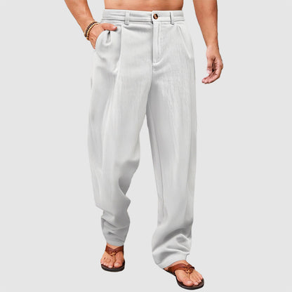 Ashton - Men's Linen Pleated Relaxed Fit Pants