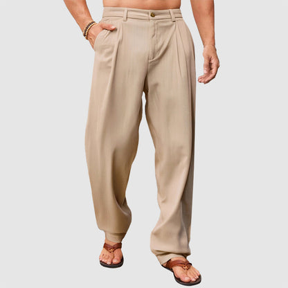 Ashton - Men's Linen Pleated Relaxed Fit Pants