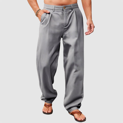 Ashton - Men's Linen Pleated Relaxed Fit Pants