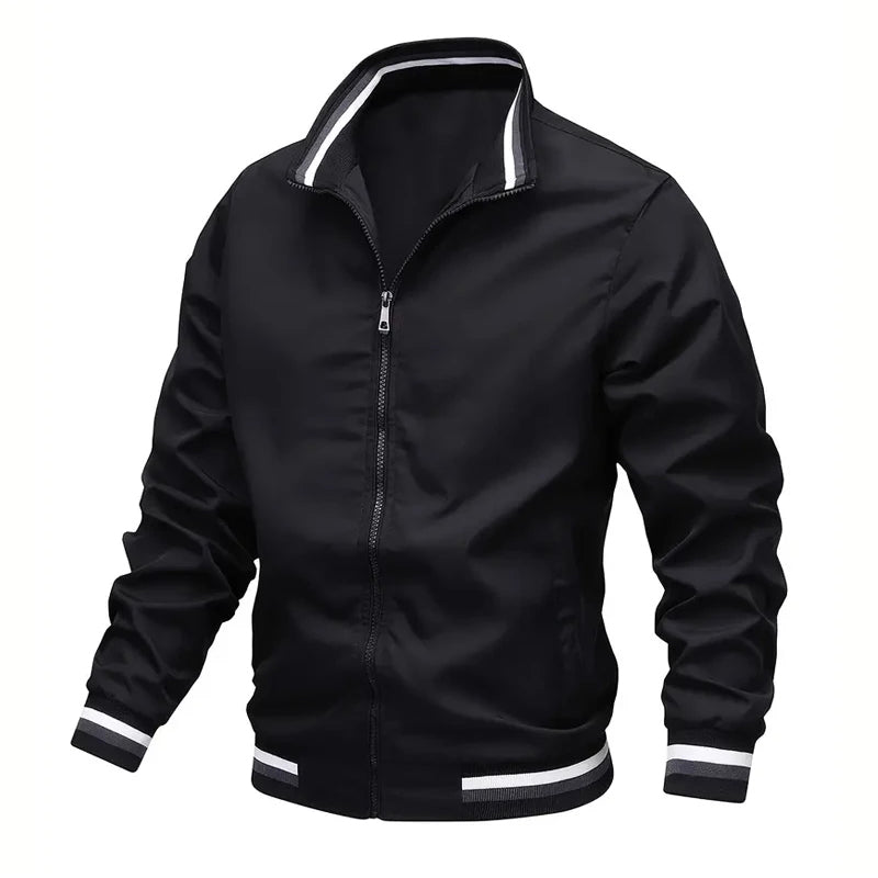 Autumn Windbreaker Jacket for Men with Stand Collar