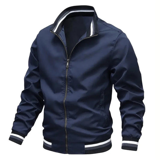 Autumn Windbreaker Jacket for Men with Stand Collar