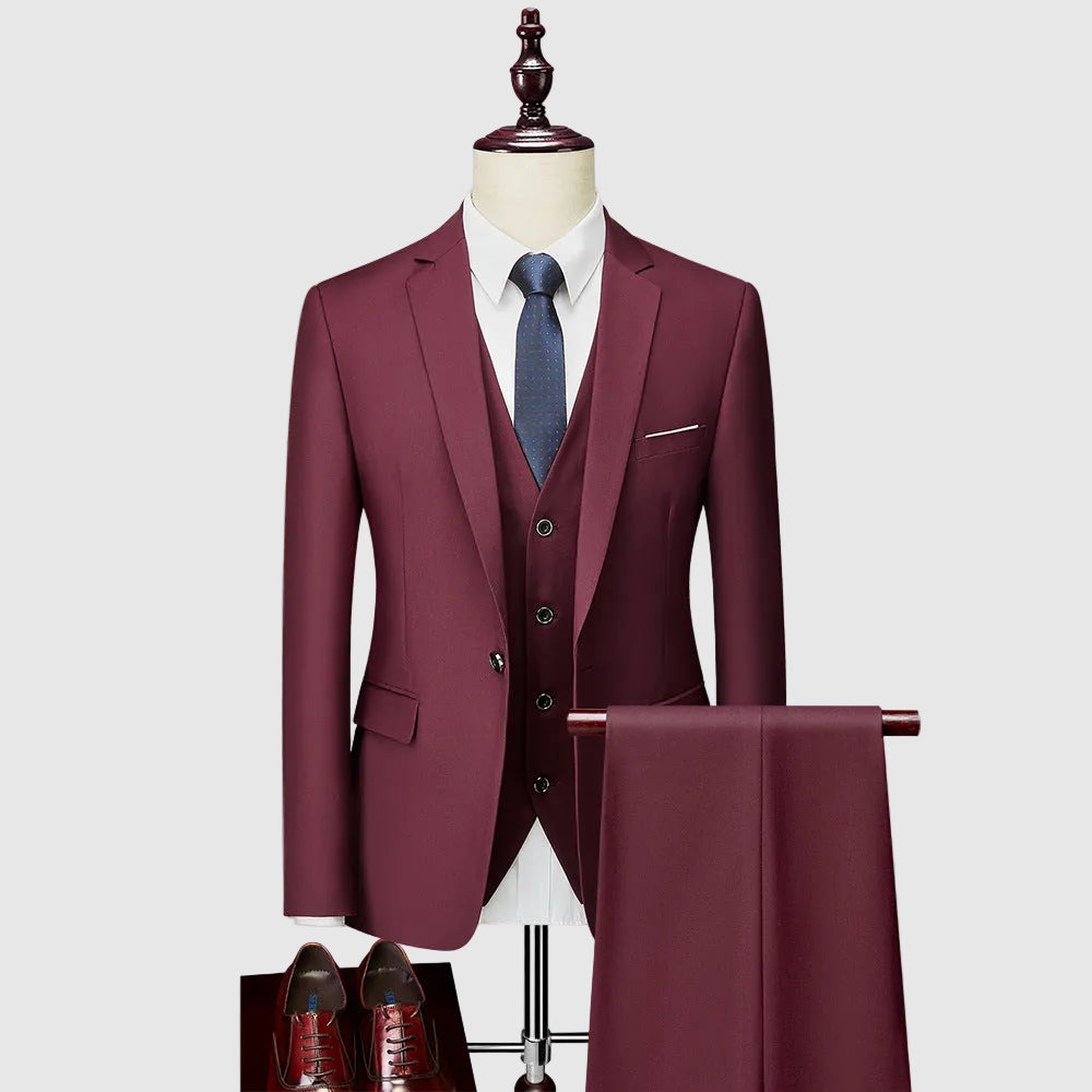 Benjamin - Men's Tailored Three-Piece Suit Set