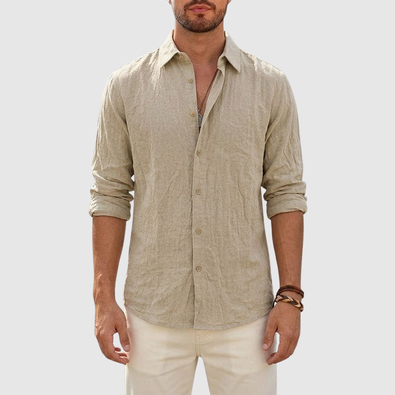 Bernard - Men’s Lightweight Linen Button-Up Casual Shirt