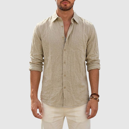 Bernard - Men’s Lightweight Linen Button-Up Casual Shirt
