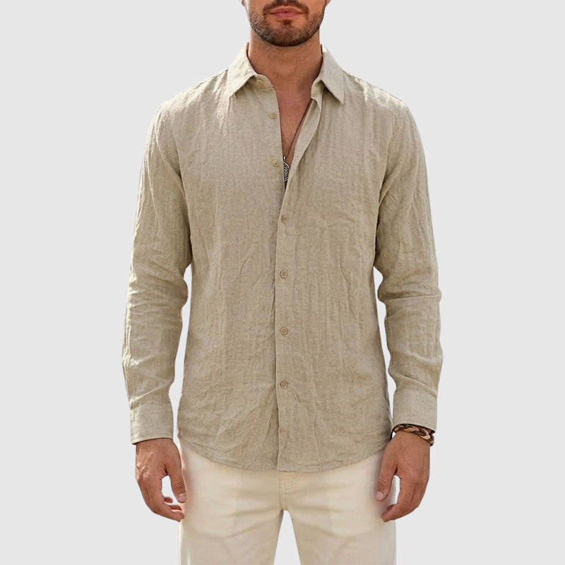 Bernard - Men’s Lightweight Linen Button-Up Casual Shirt