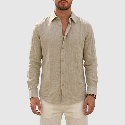 Bernard - Men’s Lightweight Linen Button-Up Casual Shirt