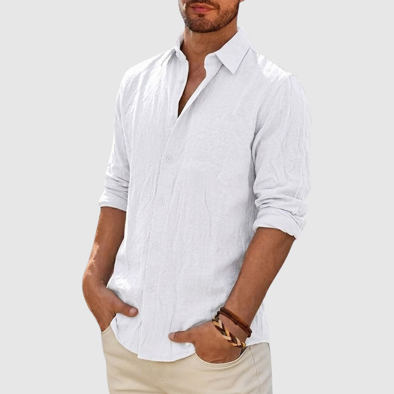 Bernard - Men’s Lightweight Linen Button-Up Casual Shirt