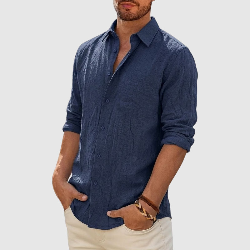 Bernard - Men’s Lightweight Linen Button-Up Casual Shirt
