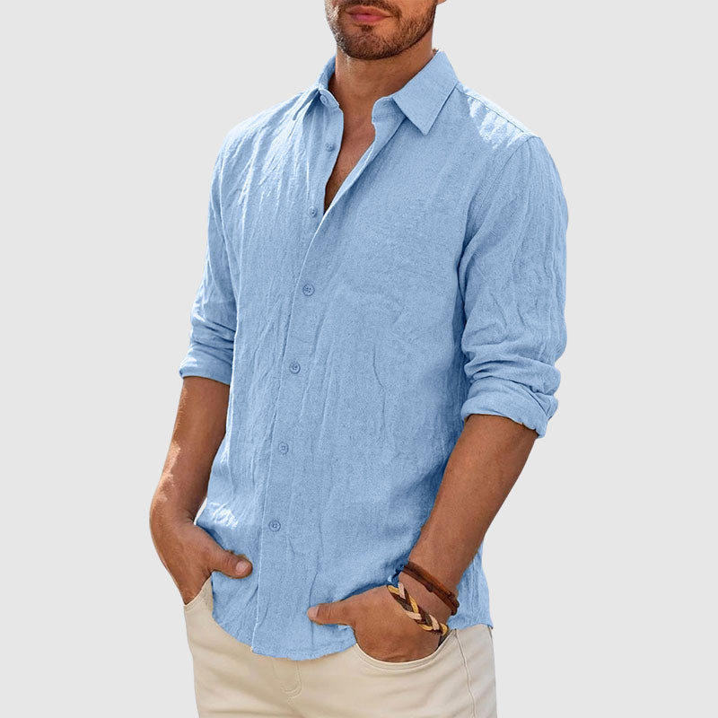 Bernard - Men’s Lightweight Linen Button-Up Casual Shirt
