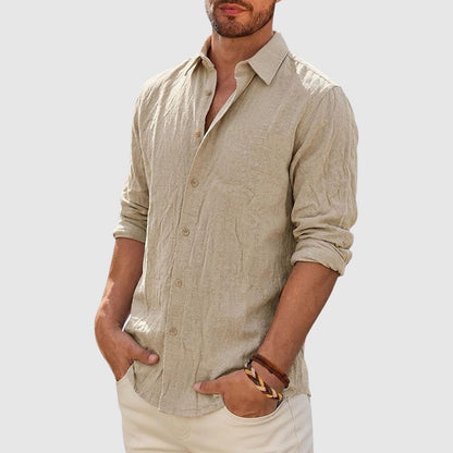 Bernard - Men’s Lightweight Linen Button-Up Casual Shirt