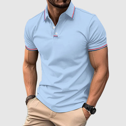 Brady - Men's Striped Trim Polo Shirt