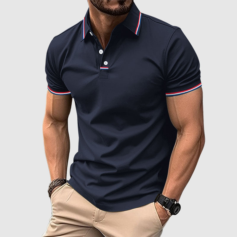 Brady - Men's Striped Trim Polo Shirt
