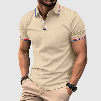 Brady - Men's Striped Trim Polo Shirt