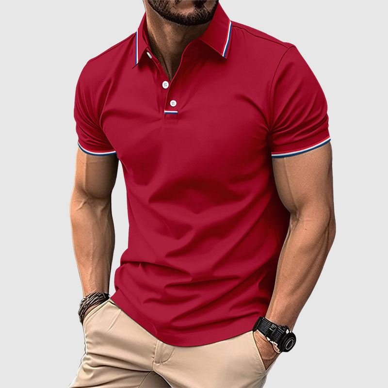 Brady - Men's Striped Trim Polo Shirt