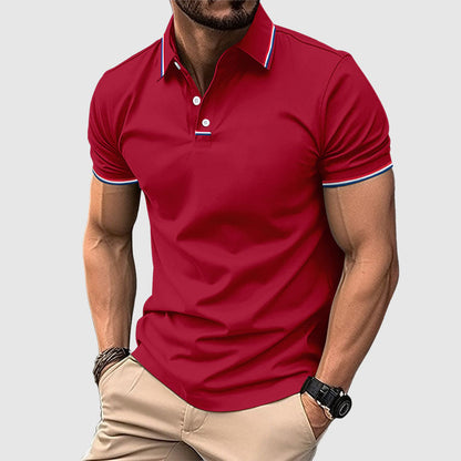Brady - Men's Striped Trim Polo Shirt
