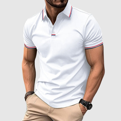 Brady - Men's Striped Trim Polo Shirt