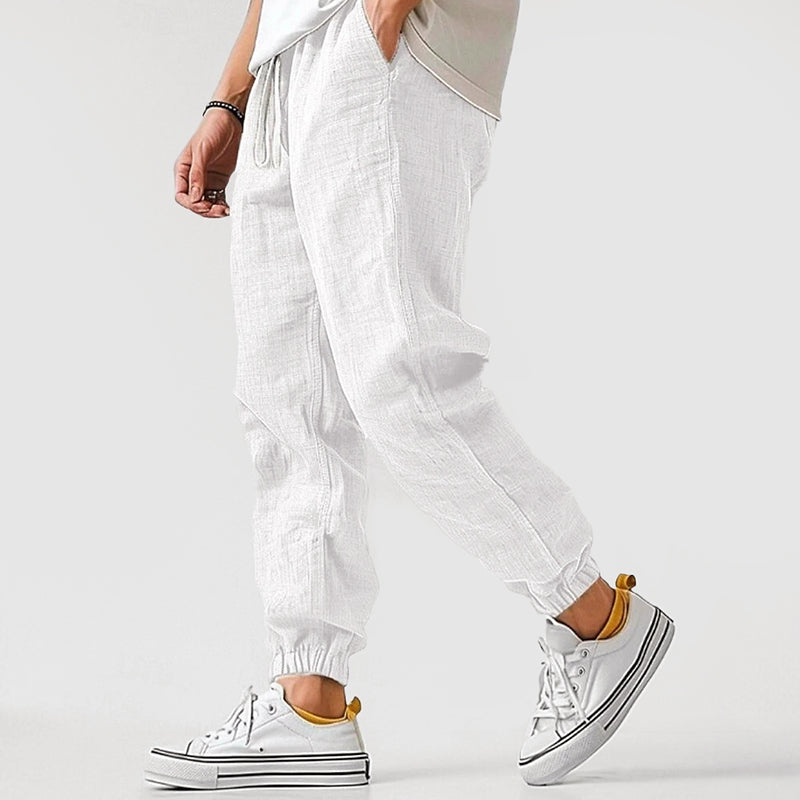 Callan - Men's Linen-Look Drawstring Jogger Pants
