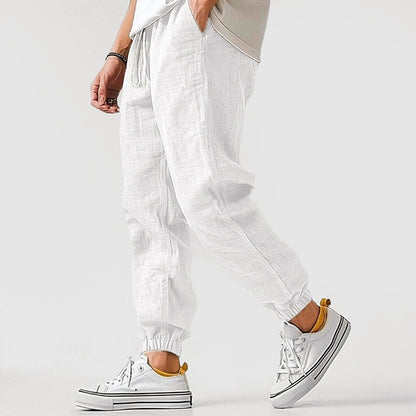Callan - Men's Linen-Look Drawstring Jogger Pants